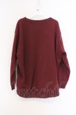 画像3: axes femme / サガラ刺繍裏起毛トレーナー F ワイン O-26-03-25-025-AX-TO-IG-OS (3)