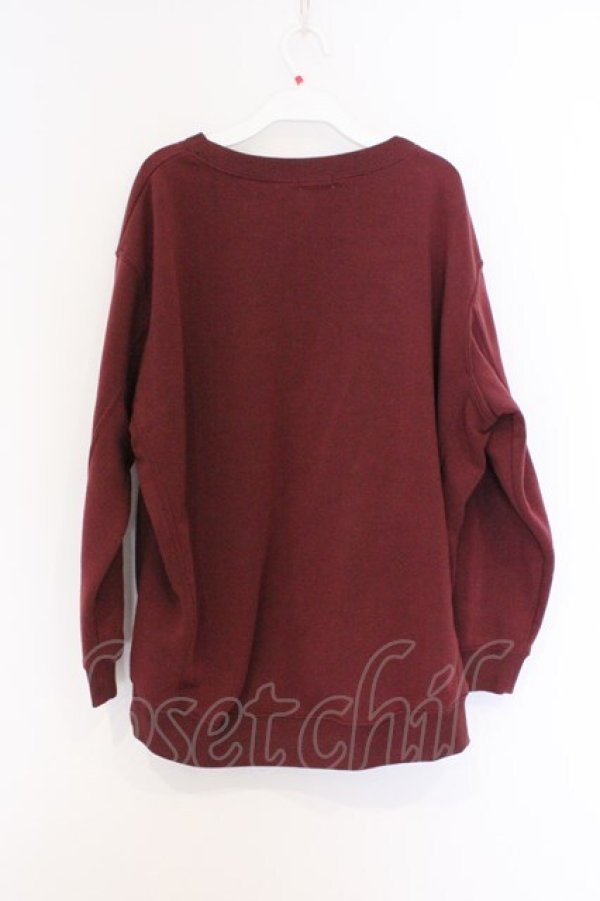 画像3: axes femme / サガラ刺繍裏起毛トレーナー F ワイン O-26-03-25-025-AX-TO-IG-OS (3)