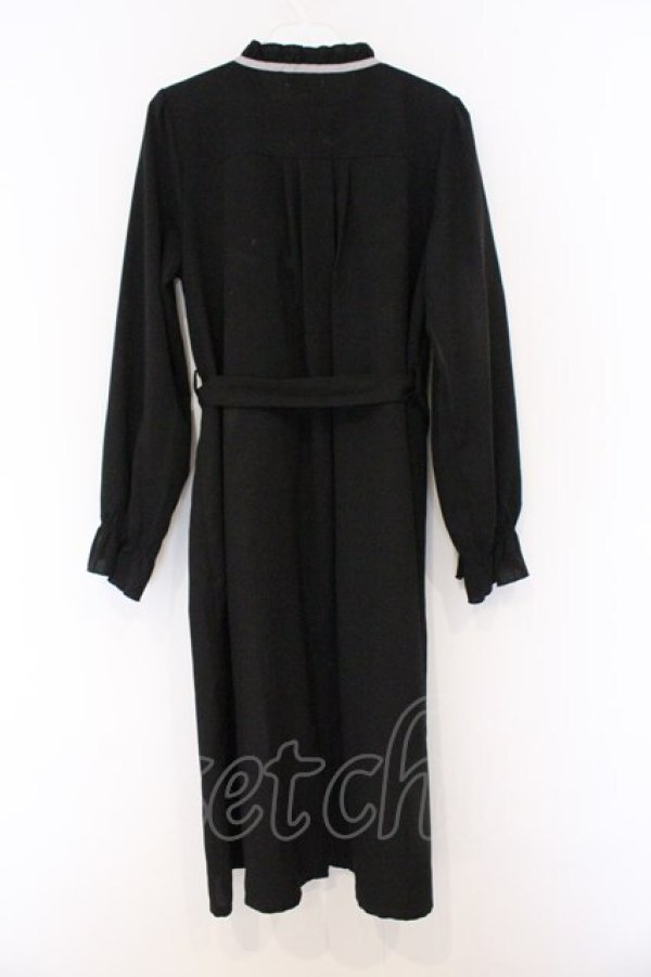 画像3: axes femme / ブローチ付長袖ブラウスワンピ M クロ O-26-03-25-026-AX-OP-IG-OS (3)