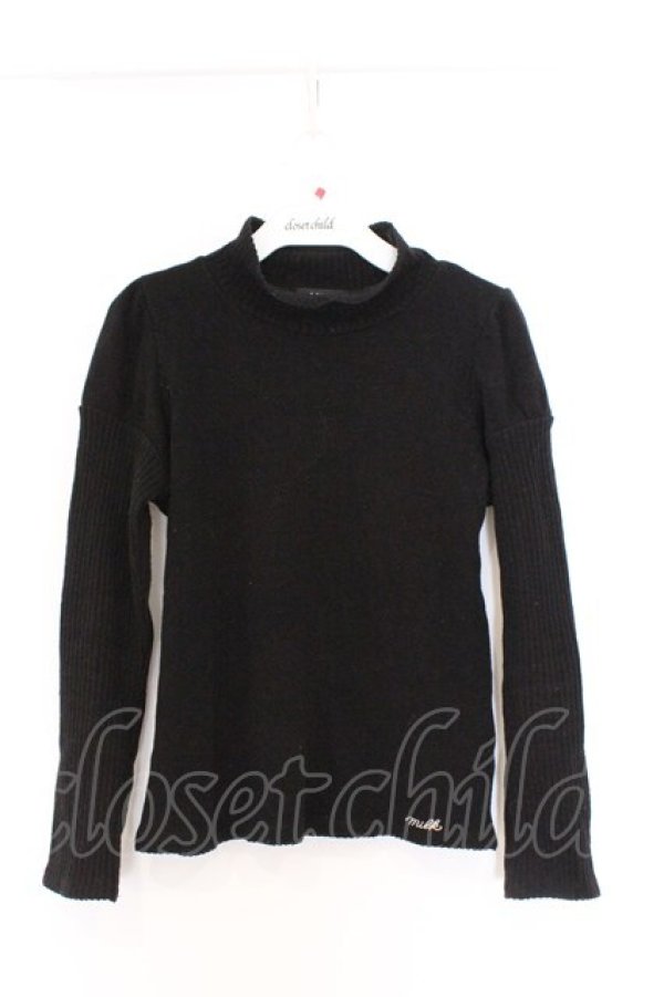 画像1: MILK / ボトルネックニットトップス  クロ O-26-03-25-033-ML-TO-IG-OS (1)