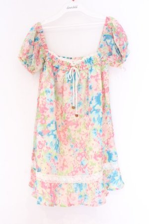 画像: LIZ LISA / はわせレース花柄ワンピース F ピンクｘサックスｘグリーン O-26-03-27-034-LO-OP-YM-OS