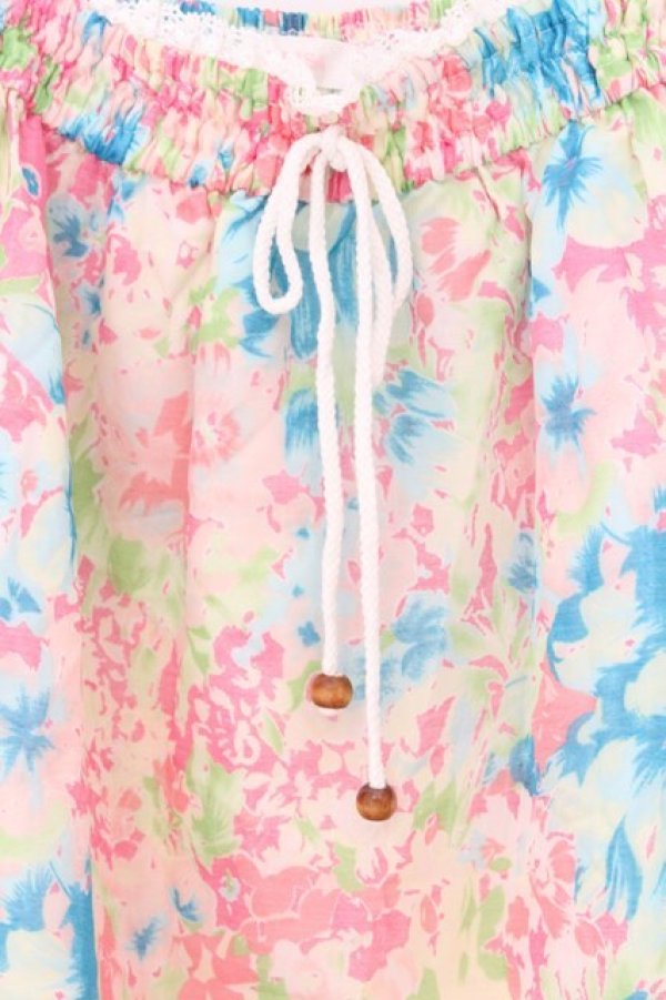 画像2: LIZ LISA / はわせレース花柄ワンピース F ピンクｘサックスｘグリーン O-26-03-27-034-LO-OP-YM-OS (2)