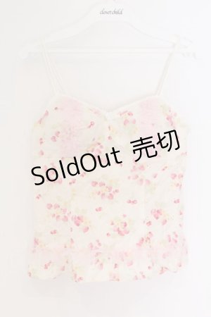 画像: LIZ LISA / グリッターレース花柄ビスチェ  アイボリーｘピンク O-26-03-27-035-LO-TO-YM-OS