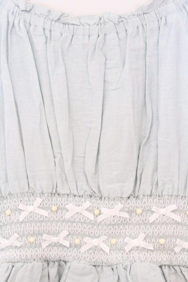 画像2: LIZ LISA / ウエストシャーリングコットンワンピース  ブルー O-26-03-27-036-LO-OP-YM-OS (2)