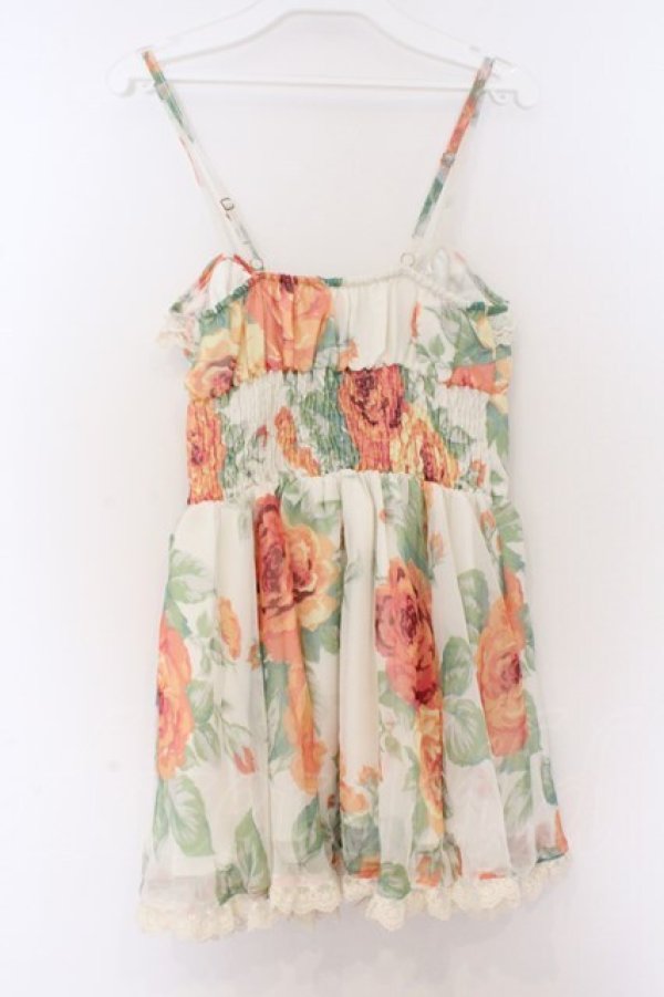 画像3: LIZ LISA / 編み上げローズプリントキャミワンピース  アカｘシロ O-26-03-27-039-LO-OP-YM-OS (3)