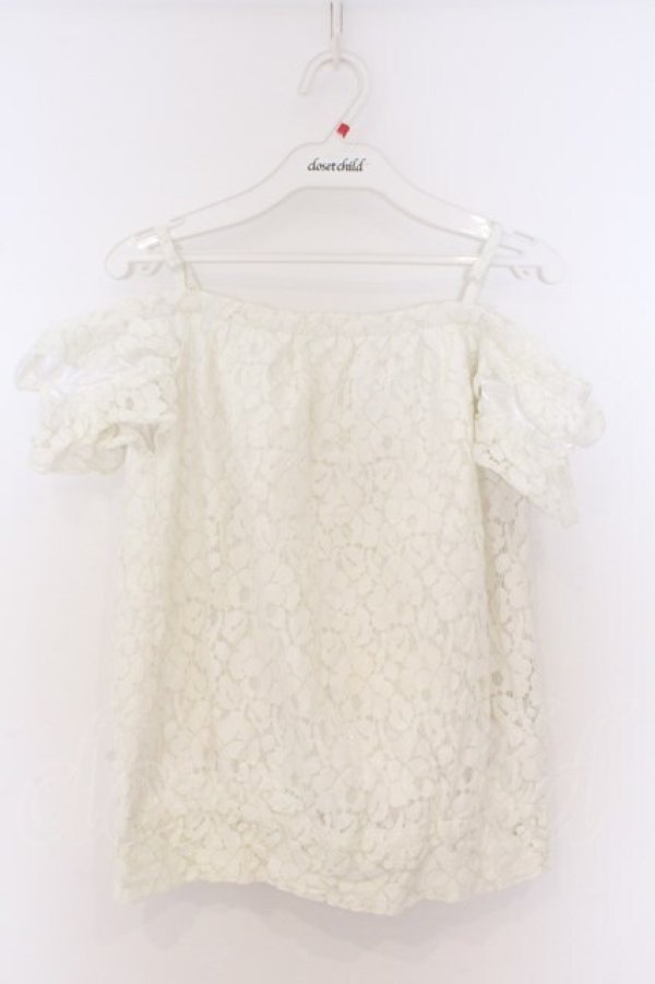 画像1: LIZ LISA / バックスリット総レースオフショルトップス M シロ O-26-03-27-043-LO-TO-YM-OS (1)