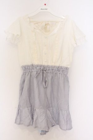 画像: LIZ LISA / ドッキングロンパース 0 シロｘブルー O-26-03-27-045-LO-OP-YM-OS