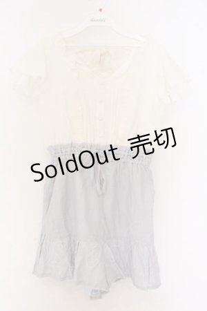 画像: LIZ LISA / ドッキングロンパース 0 シロｘブルー O-26-03-27-045-LO-OP-YM-OS