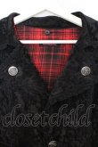 画像2: ALGONQUINS / 裏地チェックベルベットコート 2 ブラック×レッド O-26-03-27-050-AL-CO-OW-OS (2)