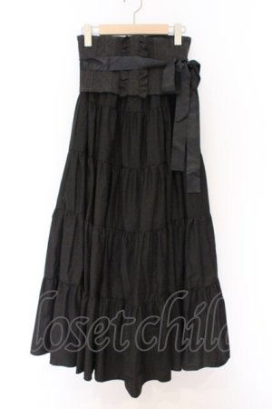 画像: BPN / コルセット付きロングティアードスカート M ブラック O-26-03-27-051-GO-SK-OW-OS