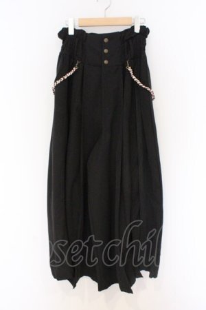 画像: Ozz oneste / 袴ワイドパンツ  ブラック O-26-03-27-006-OO-OP-OW-OS