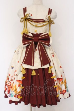 画像: metamorphose / 春告げ鳥の恋うららプリーツジャンパースカート  えんじ×ワイン O-26-03-27-056-ME-OP-IG-OS