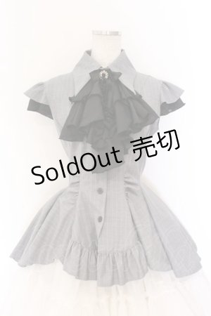 画像: MARBLE / ゴシック調タイ付きドレープジャケットワンピース  グレー×ブラック O-26-03-27-057-GO-OP-IG-OS