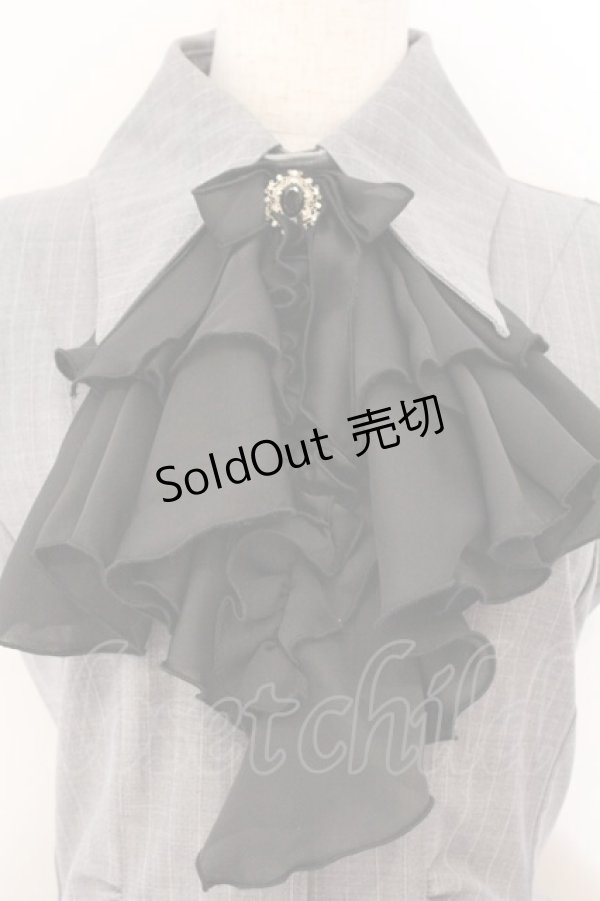 画像2: MARBLE / ゴシック調タイ付きドレープジャケットワンピース  グレー×ブラック O-26-03-27-057-GO-OP-IG-OS (2)