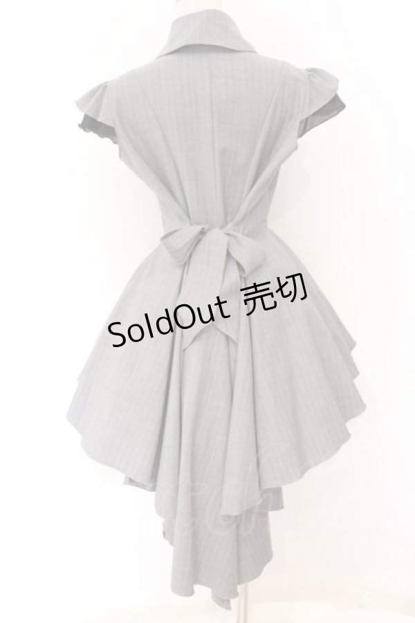 画像4: MARBLE / ゴシック調タイ付きドレープジャケットワンピース  グレー×ブラック O-26-03-27-057-GO-OP-IG-OS (4)