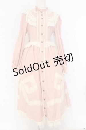 画像: Hoshibako Works / リボンフローラコットンレースロングワンピース  ピンク×生成り O-26-03-27-058-LO-OP-IG-OS