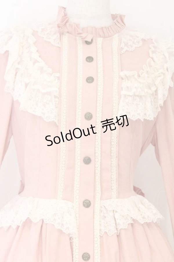 画像2: Hoshibako Works / リボンフローラコットンレースロングワンピース  ピンク×生成り O-26-03-27-058-LO-OP-IG-OS (2)