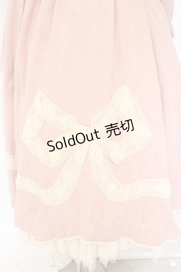 画像3: Hoshibako Works / リボンフローラコットンレースロングワンピース  ピンク×生成り O-26-03-27-058-LO-OP-IG-OS (3)