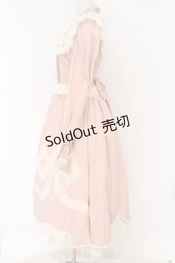 画像4: Hoshibako Works / リボンフローラコットンレースロングワンピース  ピンク×生成り O-26-03-27-058-LO-OP-IG-OS (4)