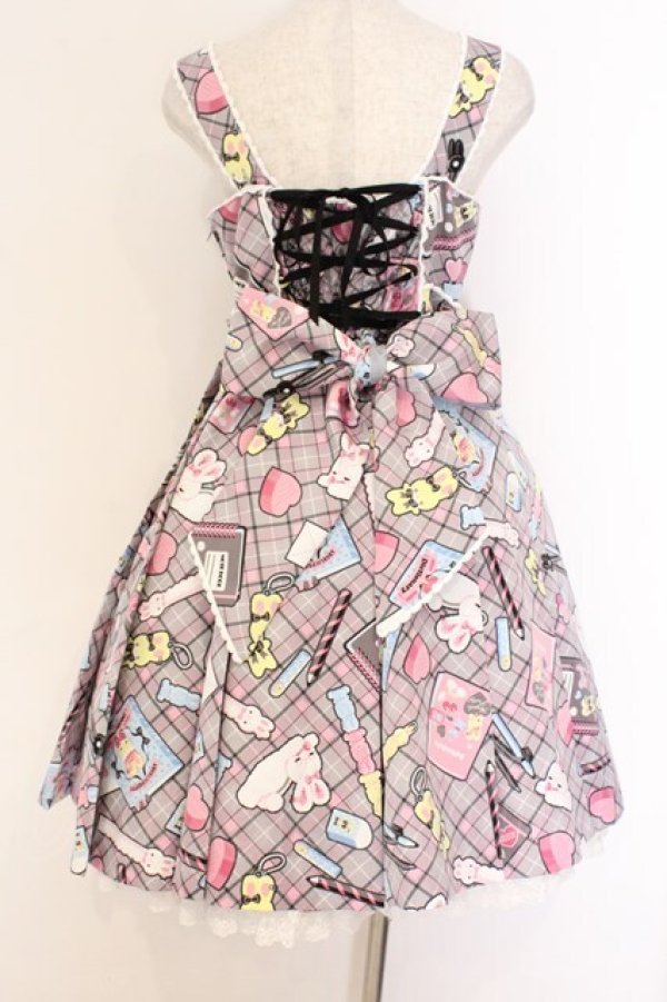 画像4: Angelic Pretty / Fancy Stationeryジャンパースカート  クロ O-26-03-27-060-AP-OP-IG-OS (4)