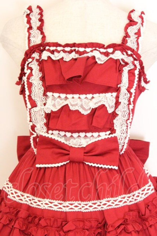 画像2: Angelic Pretty / Prettyフリルジャンパースカート  アカ O-26-03-27-061-AP-OP-IG-OS (2)