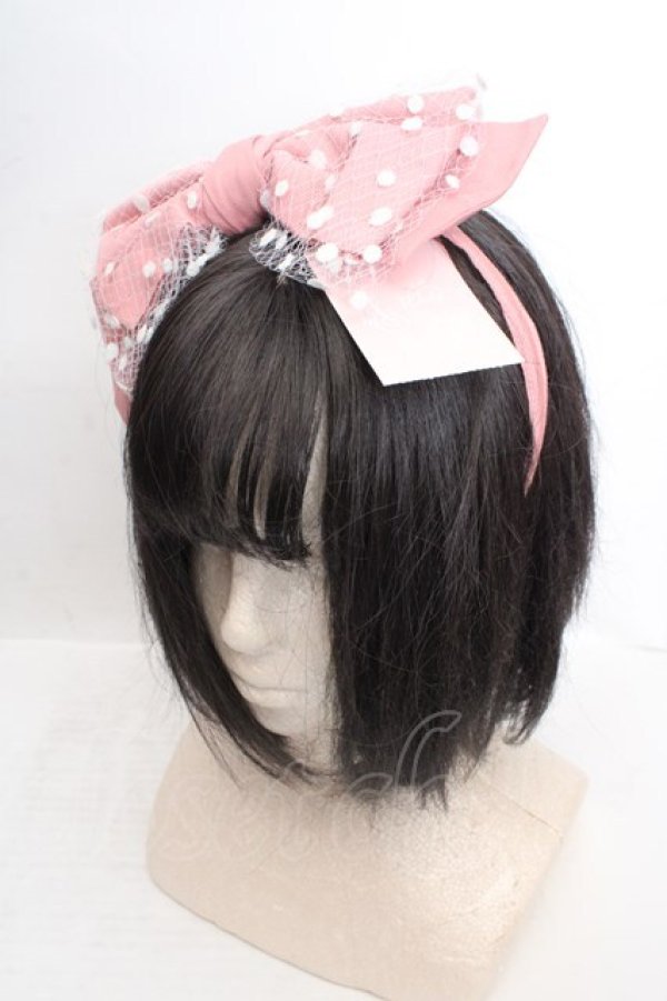 画像1: Melody BasKet / Dollyリボンカチューシャ  ピンク O-26-03-27-1026-LO-AC-OW-OS (1)