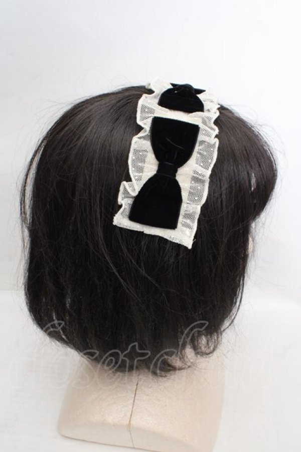 画像3: Melody BasKet / ご令嬢のチュールフリルヘアクリップ  アイボリー×ブラック O-26-03-27-1030-LO-AC-OW-OS (3)