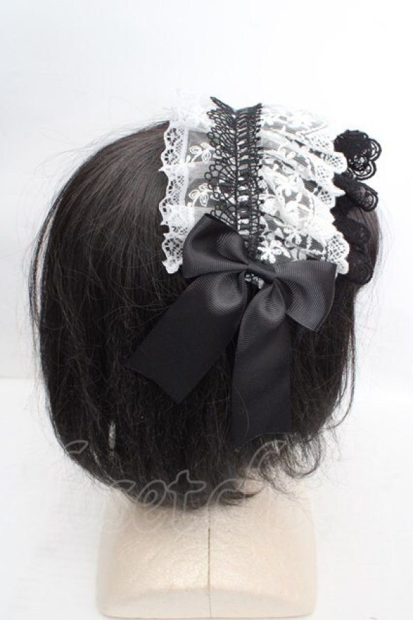 画像3: MorunxMuunaStoik / Libraヘッドドレス  クロ×シロ O-26-03-27-1031-EL-ZA-OW-OS (3)