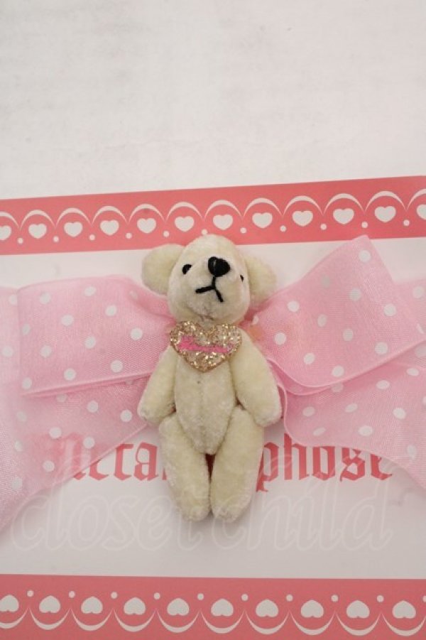 画像2: metamorphose / くまちゃんチョーカー  ピンク O-26-03-27-1036-ME-AC-OW-OS (2)