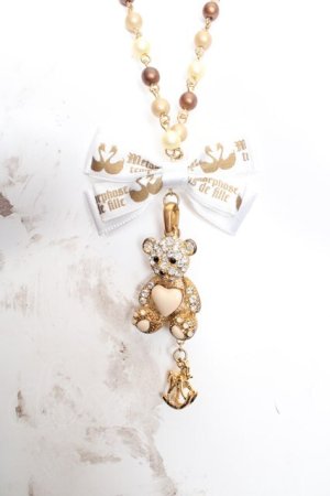 画像: metamorphose / リボン＆くまちゃんネックレス  ゴールド O-26-03-27-1041-ME-AC-OW-OS