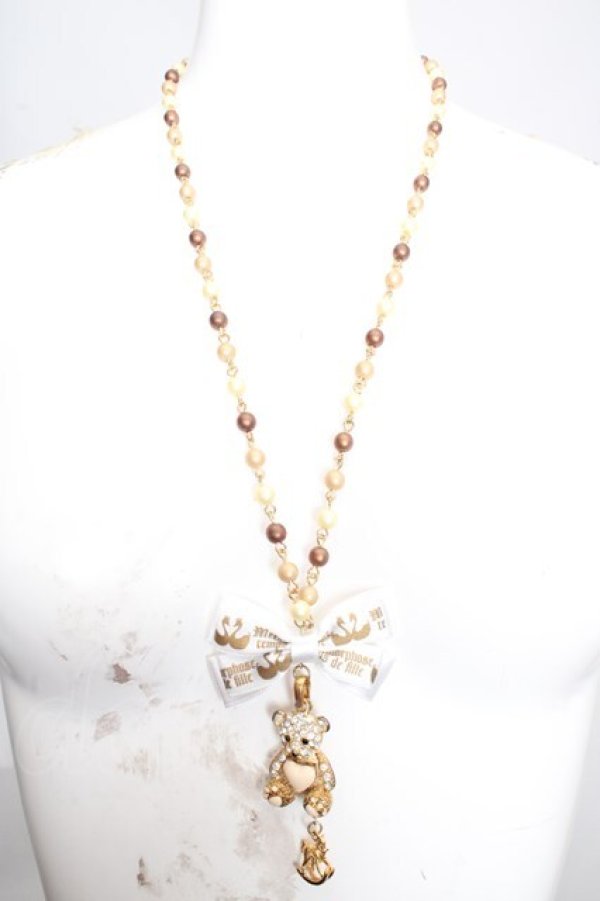 画像2: metamorphose / リボン＆くまちゃんネックレス  ゴールド O-26-03-27-1041-ME-AC-OW-OS (2)