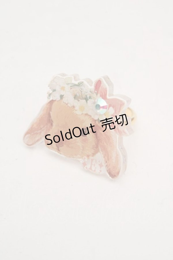 画像1: Enchantlic Enchantilly / Dolled up Ring  お昼寝バニー・ブラウン・顔 O-26-03-27-1045-LO-AC-OW-OS (1)