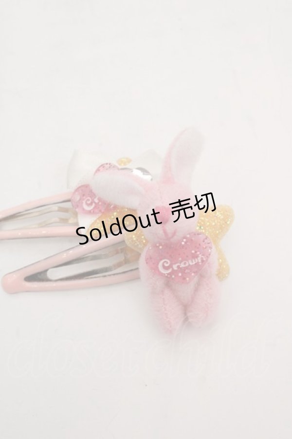 画像2: metamorphose / うさぎ＆星パッチンピン  ピンク O-26-03-27-1049-ME-AC-OW-OS (2)