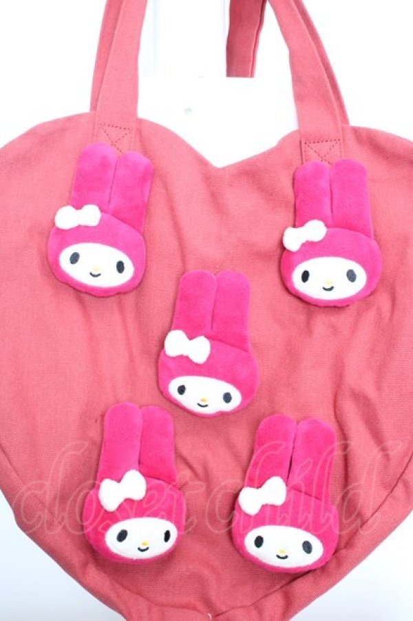 画像2: merry jenny / My Melody heart tote bag  アカ O-26-03-27-1005-LO-BG-IG-OS (2)