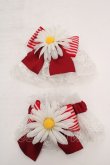 画像1: metamorphose / Flowerチュールカフス  シロ×アカ O-26-03-27-1055-ME-ZA-OW-OS (1)