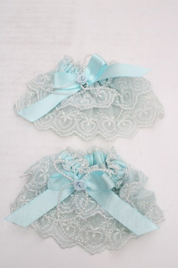 画像1: metamorphose / バラ付レースカフス  サックス O-26-03-27-1060-ME-ZA-OW-OS (1)