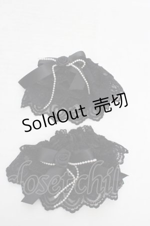 画像: metamorphose / バラ付レースカフス  クロ O-26-03-27-1061-ME-ZA-OW-OS