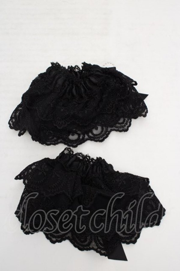 画像2: metamorphose / バラ付レースカフス  クロ O-26-03-27-1061-ME-ZA-OW-OS (2)