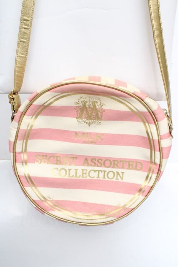 画像2: MILK / CANDY BOXショルダーバッグ  ピンク×オフ×ゴールド O-26-03-27-1006-ML-BG-IG-OS (2)