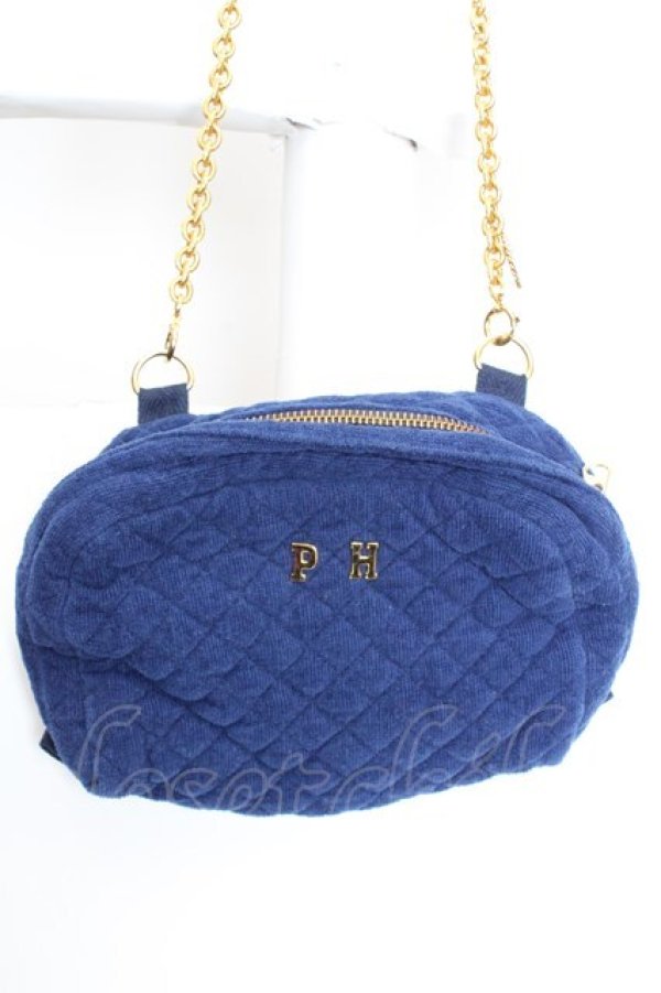 画像2: PINK HOUSE / ゴールドチェーン使いキルティングポシェット  ブルー O-26-03-27-1013-LO-BG-OW-OS (2)