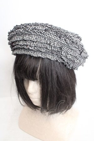 画像: PINK HOUSE / ギンガムチェックフリルベレー  クロ O-26-03-27-1016-LO-AC-OW-OS