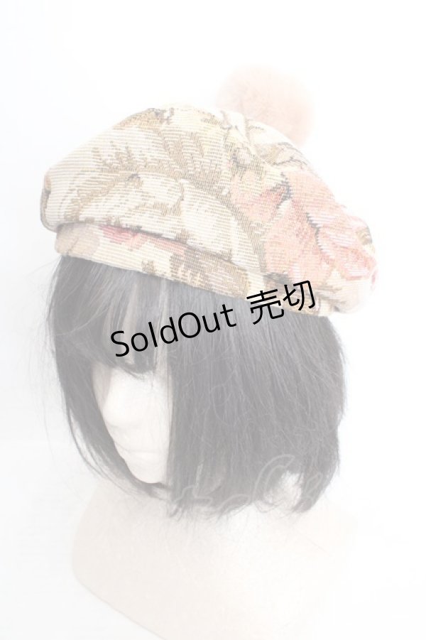 画像1: Kurumi Collaboration / ノエル・ド・メモワール　ベレー帽  ベージュ O-26-03-27-1017-GO-AC-IG-OS (1)