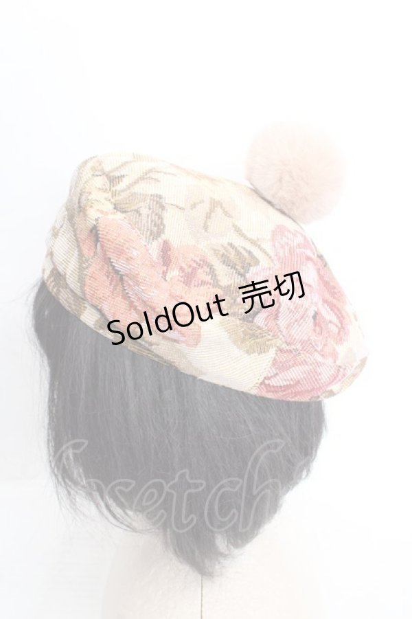 画像2: Kurumi Collaboration / ノエル・ド・メモワール　ベレー帽  ベージュ O-26-03-27-1017-GO-AC-IG-OS (2)