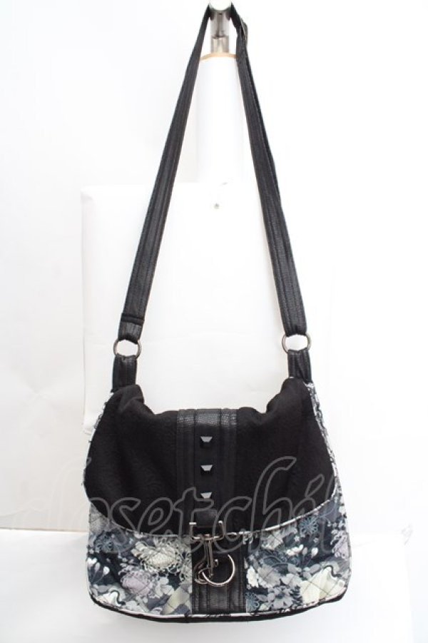 画像1: Qutie Frash / 和柄ショルダーバッグ  ブラック O-26-03-27-1003-QU-BG-IG-OS (1)