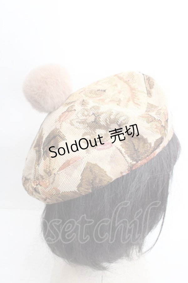 画像4: Kurumi Collaboration / ノエル・ド・メモワール　ベレー帽  ベージュ O-26-03-27-1017-GO-AC-IG-OS (4)