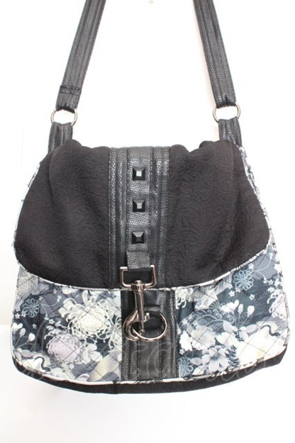 画像2: Qutie Frash / 和柄ショルダーバッグ  ブラック O-26-03-27-1003-QU-BG-IG-OS (2)