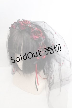 画像: Atelier Beatrice / ヴェールカチューシャ  クロ×アカ O-26-03-27-1023-GO-AC-IG-OS