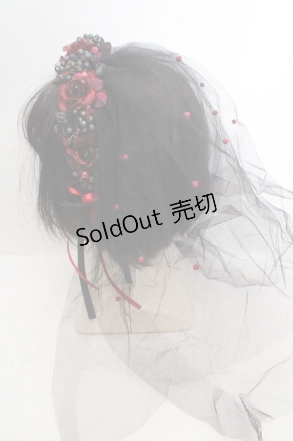 画像2: Atelier Beatrice / ヴェールカチューシャ  クロ×アカ O-26-03-27-1023-GO-AC-IG-OS (2)