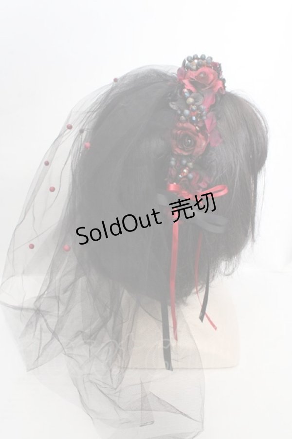 画像4: Atelier Beatrice / ヴェールカチューシャ  クロ×アカ O-26-03-27-1023-GO-AC-IG-OS (4)