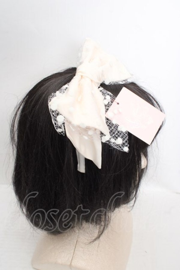 画像3: Melody BasKet / Dollyリボンカチューシャ  アイボリー（ピンク寄り） O-26-03-27-1025-LO-AC-OW-OS (3)